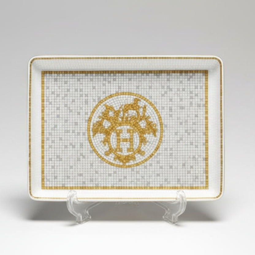Mosaique Gold Tray by Hermes