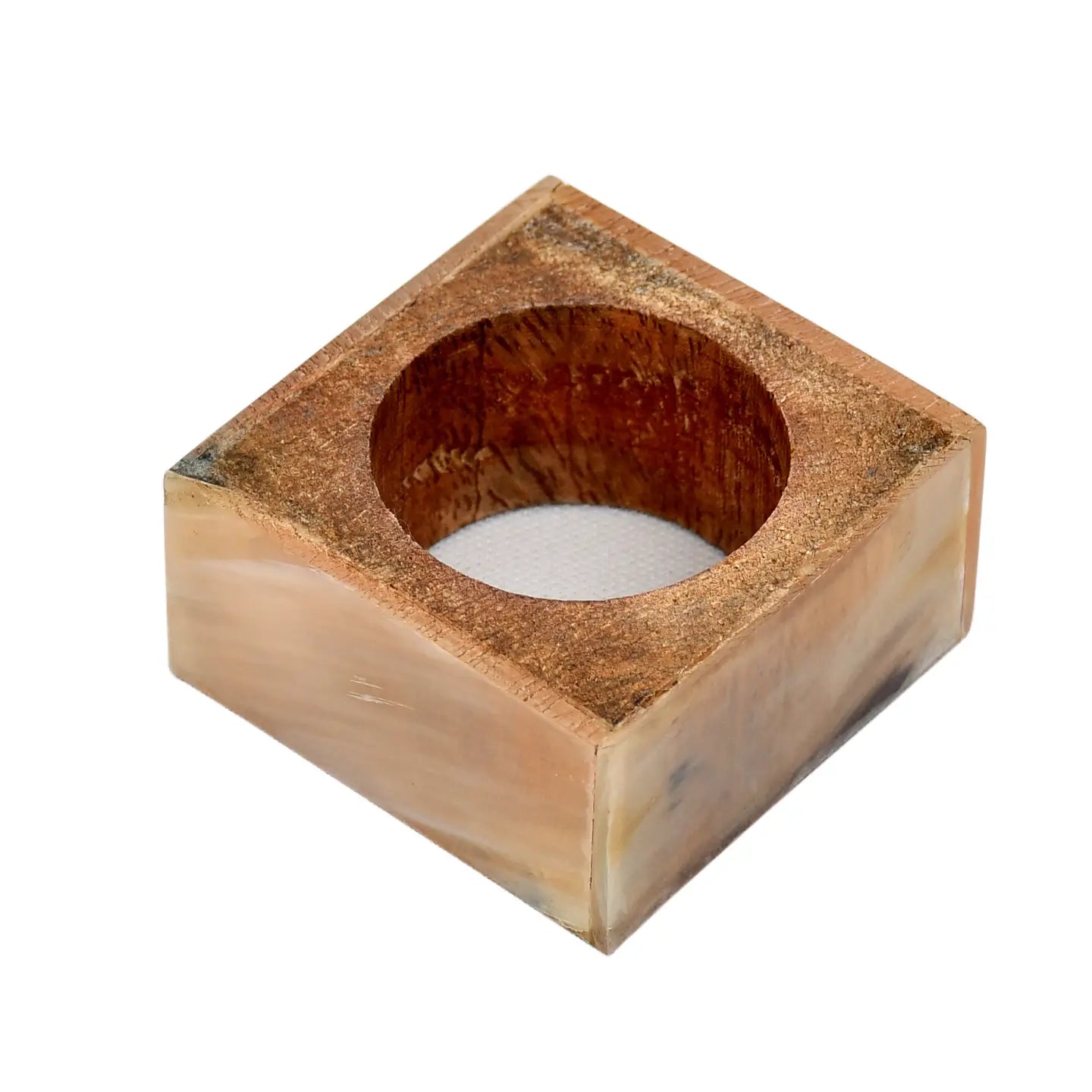 Natural Horn Border Wood Napkin Ring