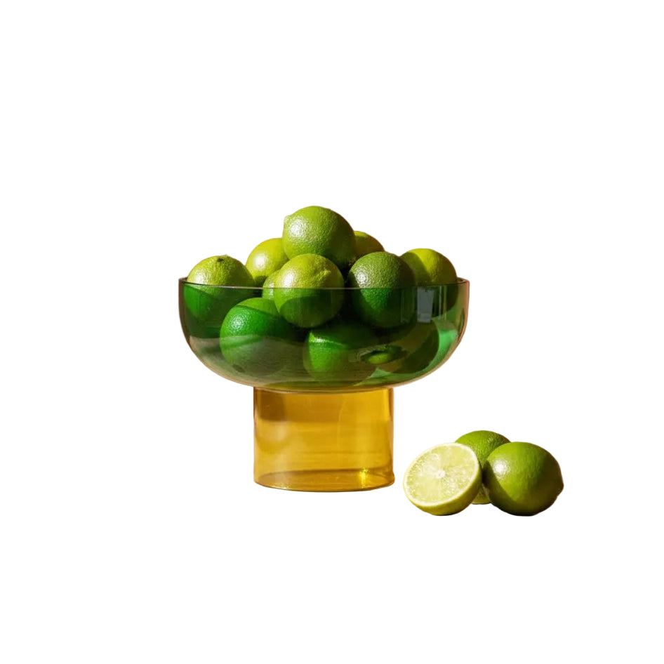 Tip Top Small Reversible Glass Bowl – Green & Yellow, Small