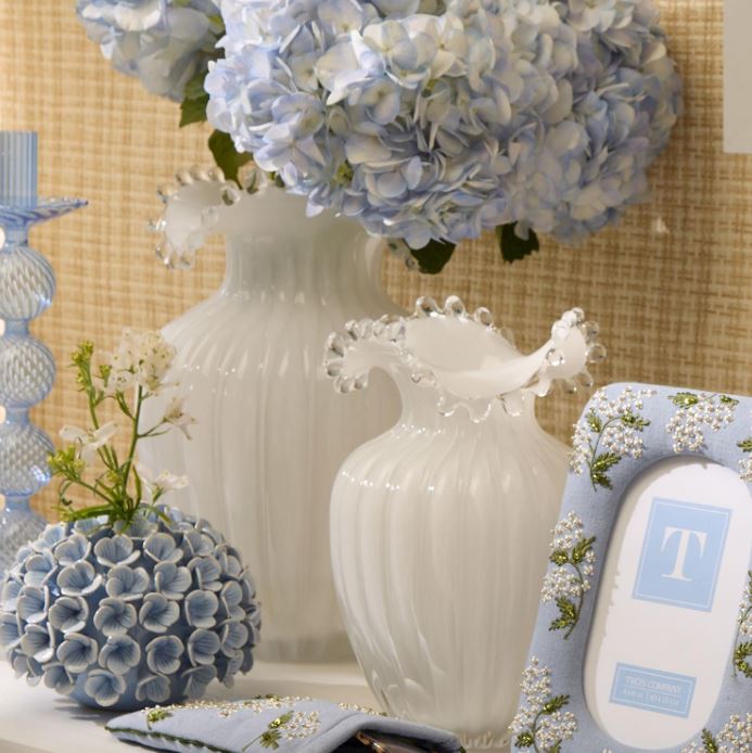 Glass Pearl White Vases