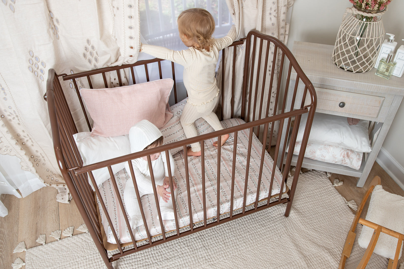 Crib and twin bed matching sales sets