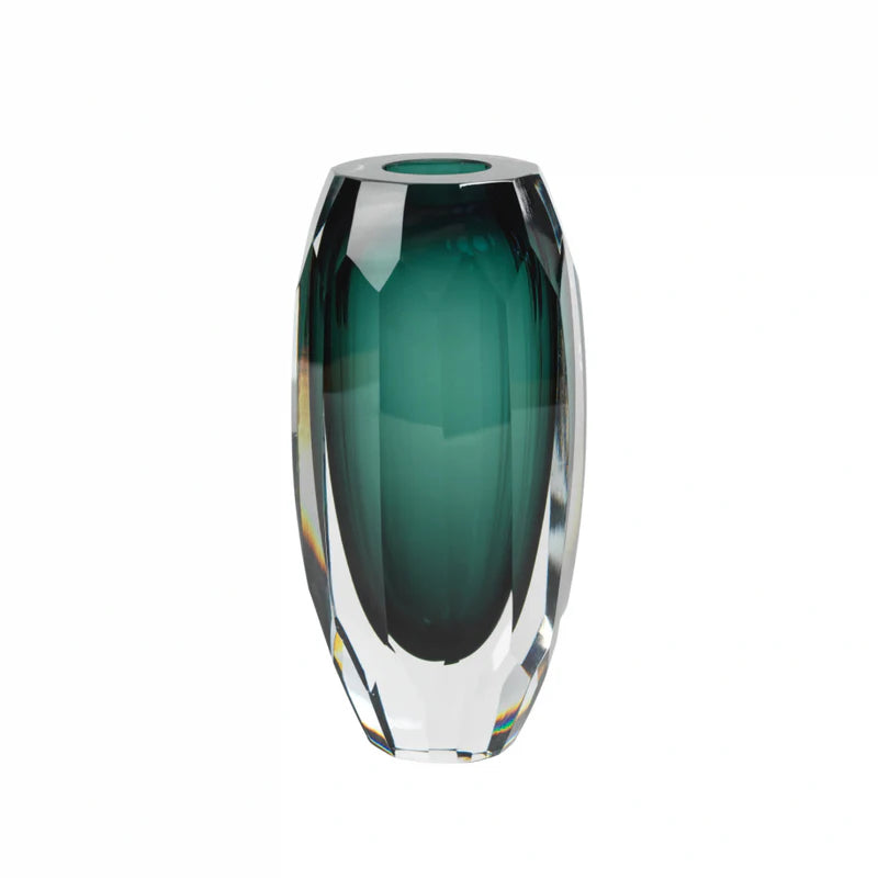 Zodax Aman Emerald Cut Glass Vase