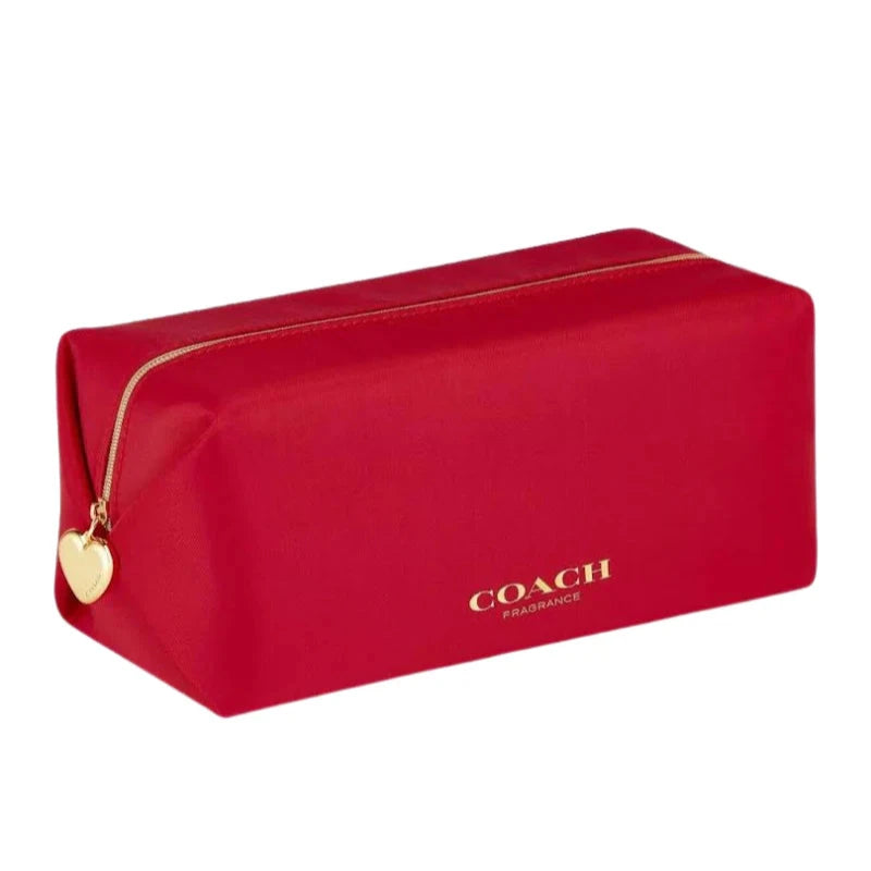 Coach Red Zippered Toiletry Pouch