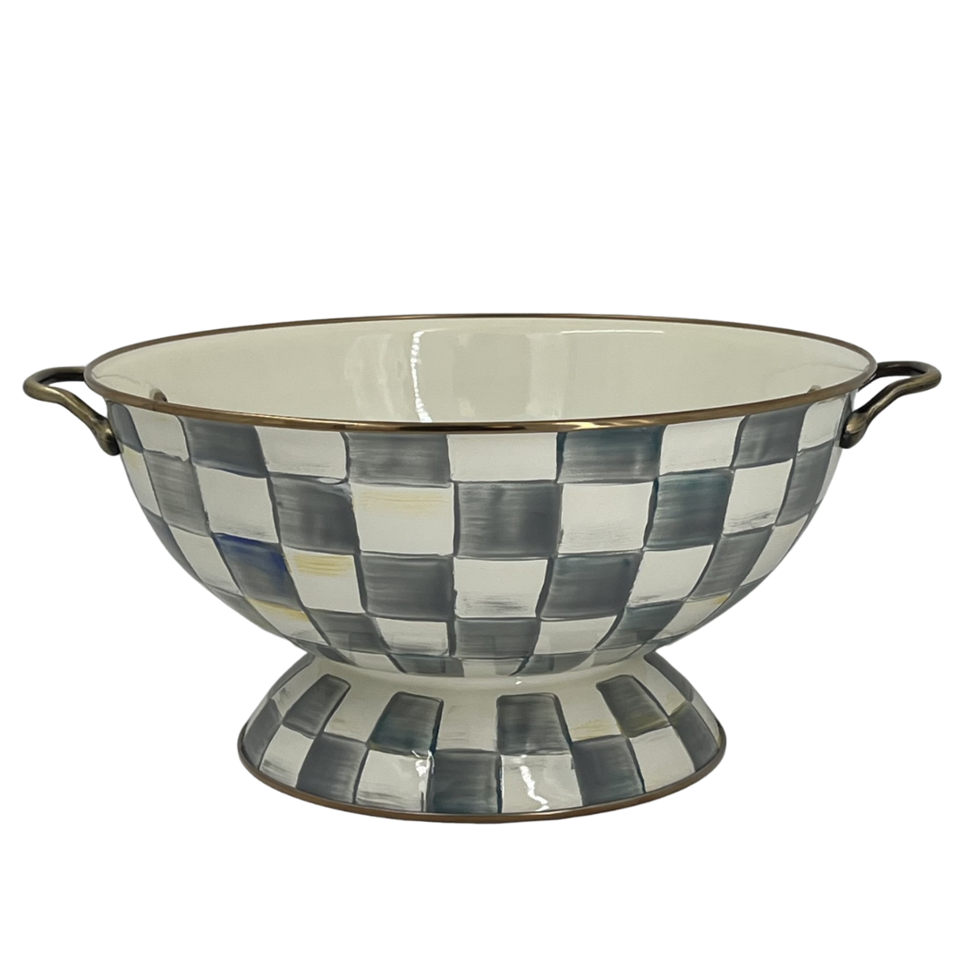 MacKenzie-Childs Sterling Check Enamel Everything Bowl