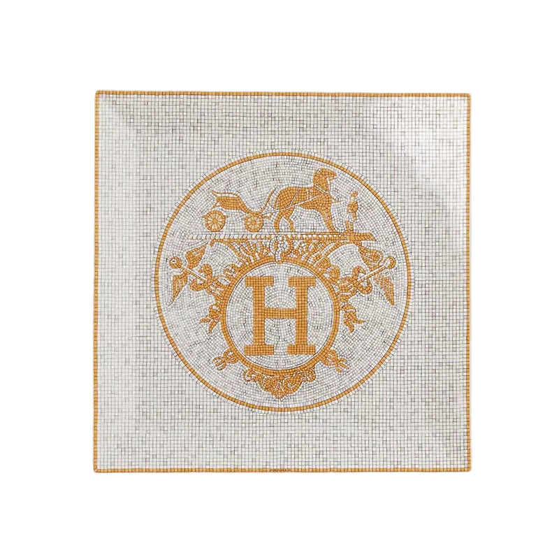 Mosaique Gold Square Plate by Hermes