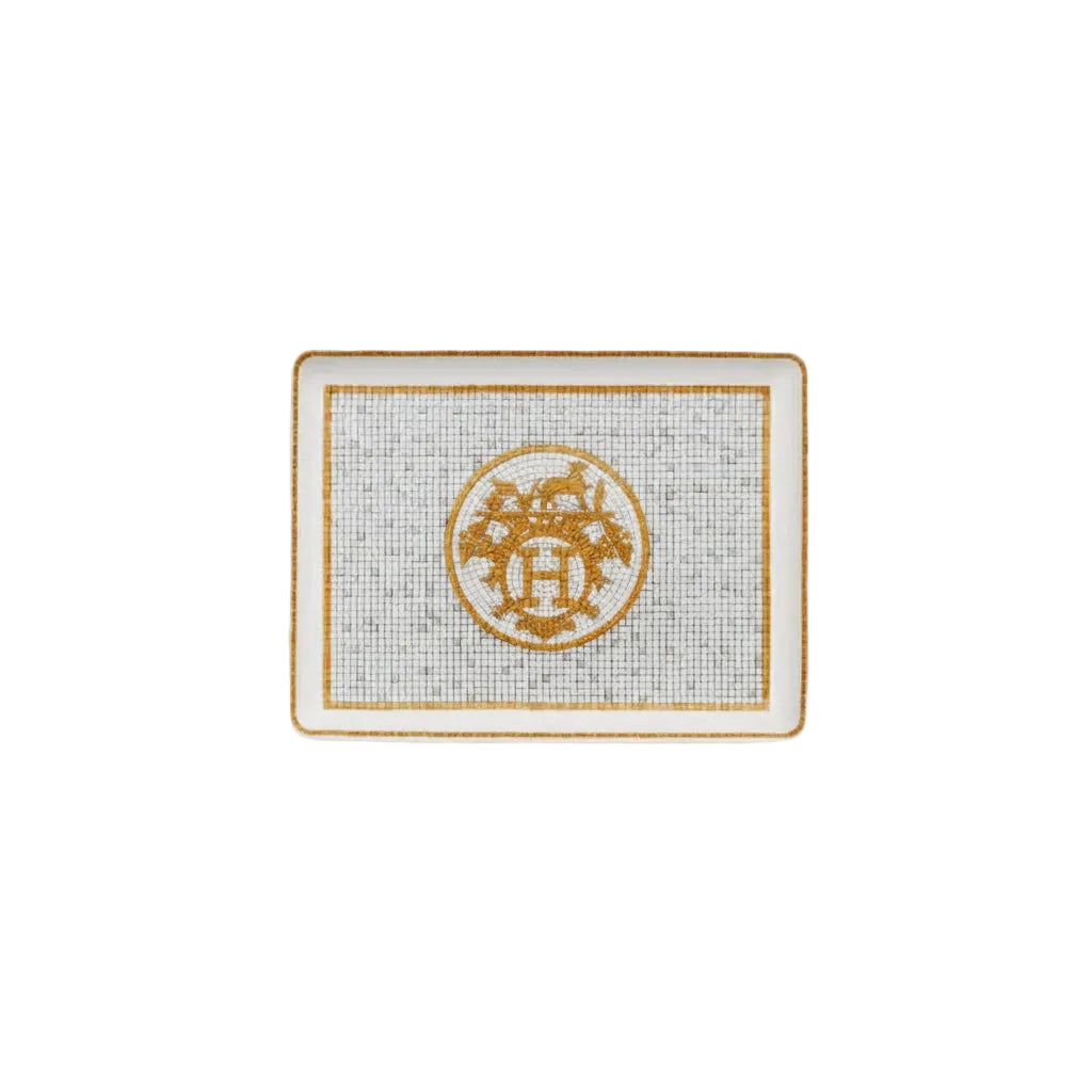 Mosaique Gold Tray by Hermes