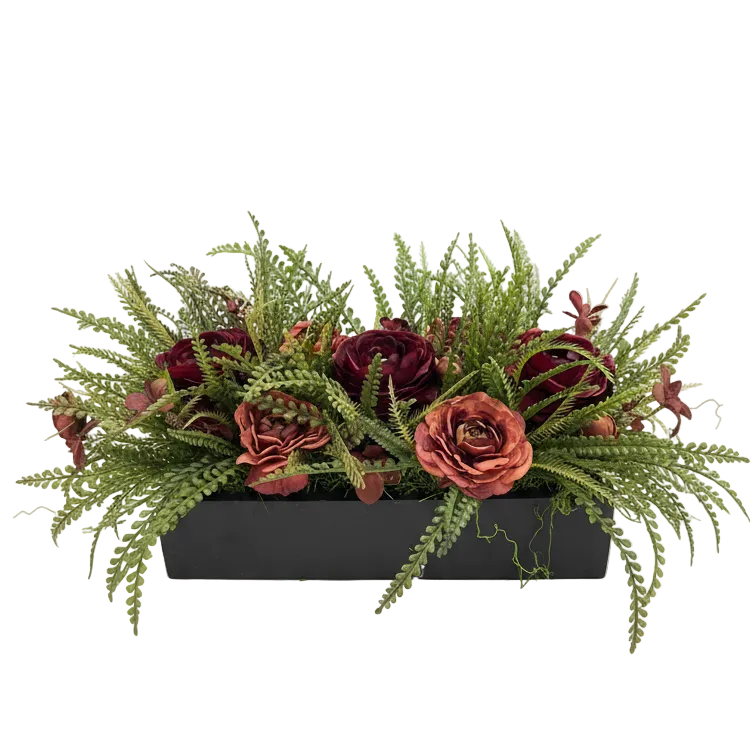 Flaura Ruby Red Roses and Fern