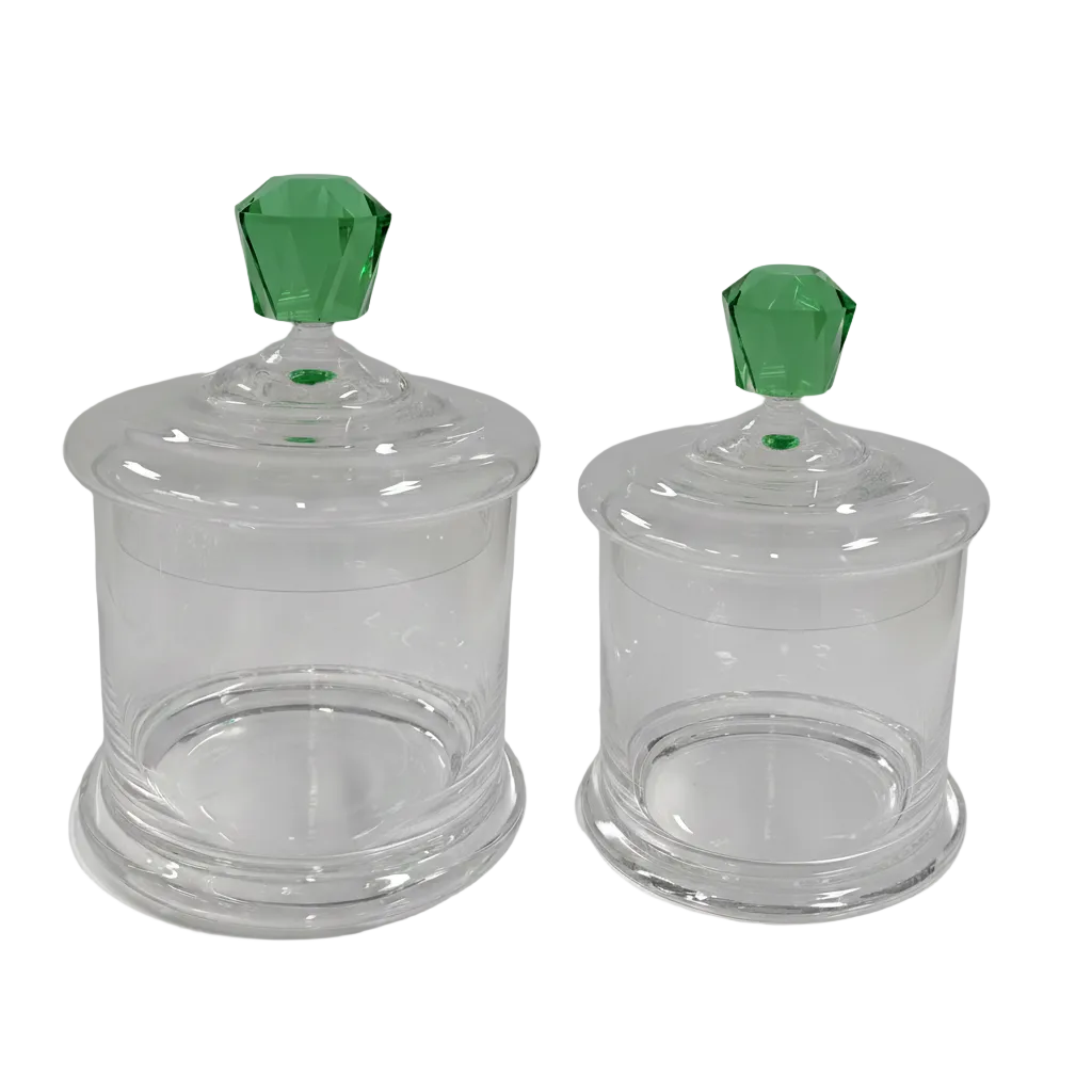 Green Diamond Handle Canister