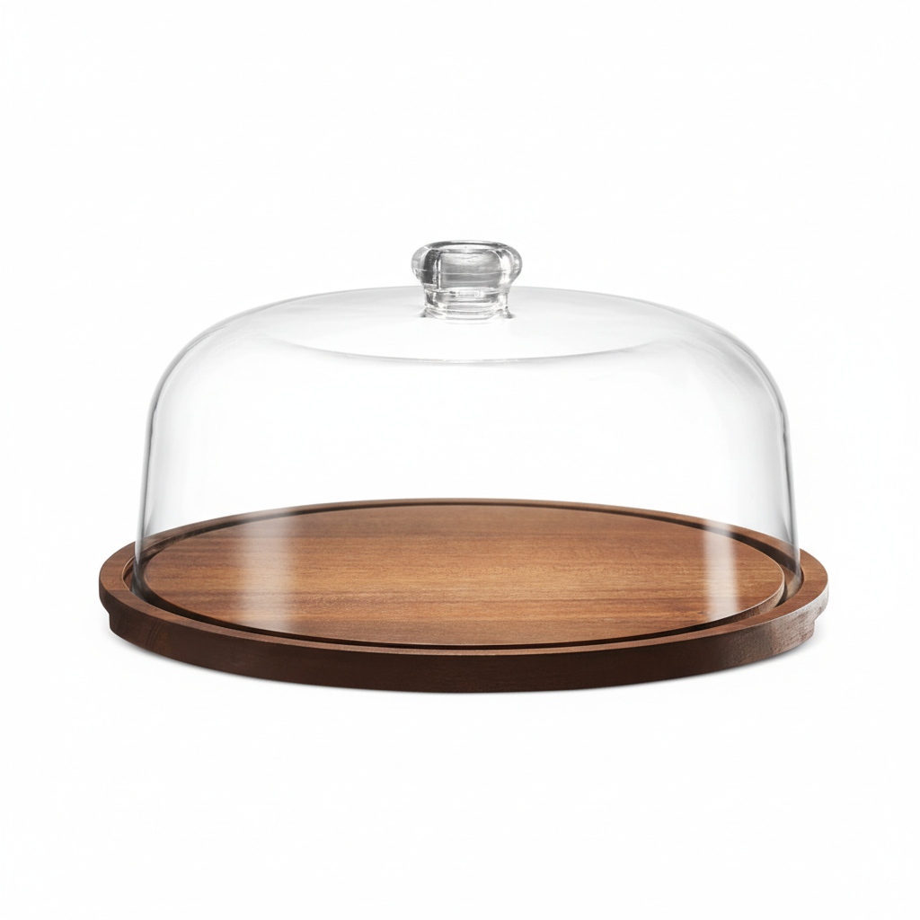 Acacia Wood Tray with Acrylic Lid