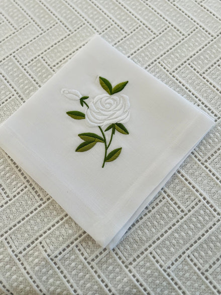 Adorn Embroidered Rose Napkins Pack of 6