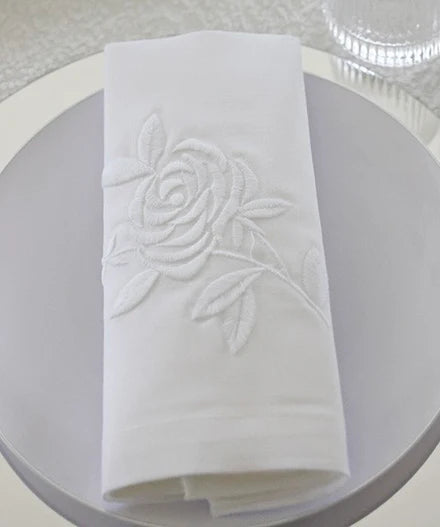 Adorn Embroidered Rose Napkins Pack of 6