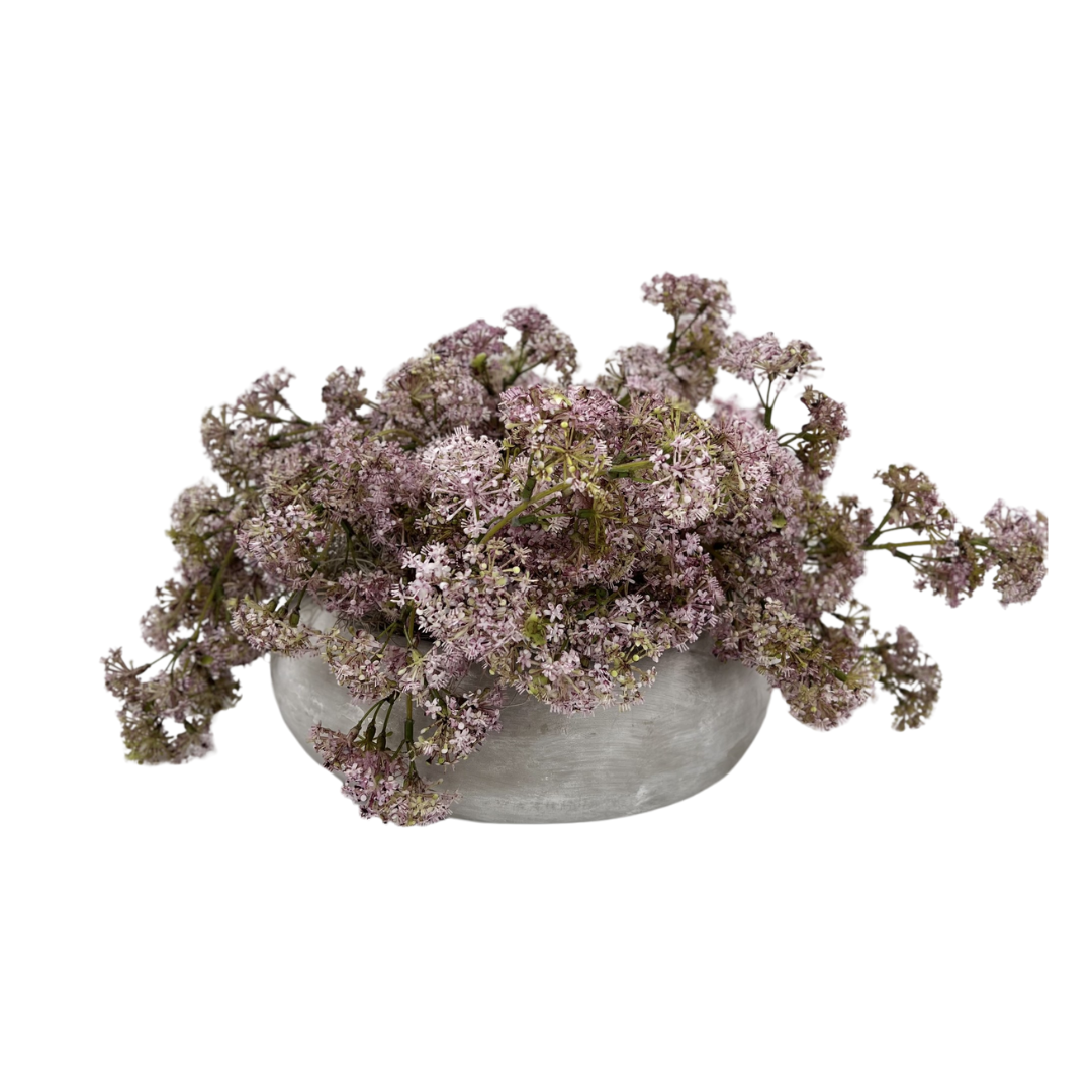 Flaura Purple Weeping Arrangement in Round Cement Pot