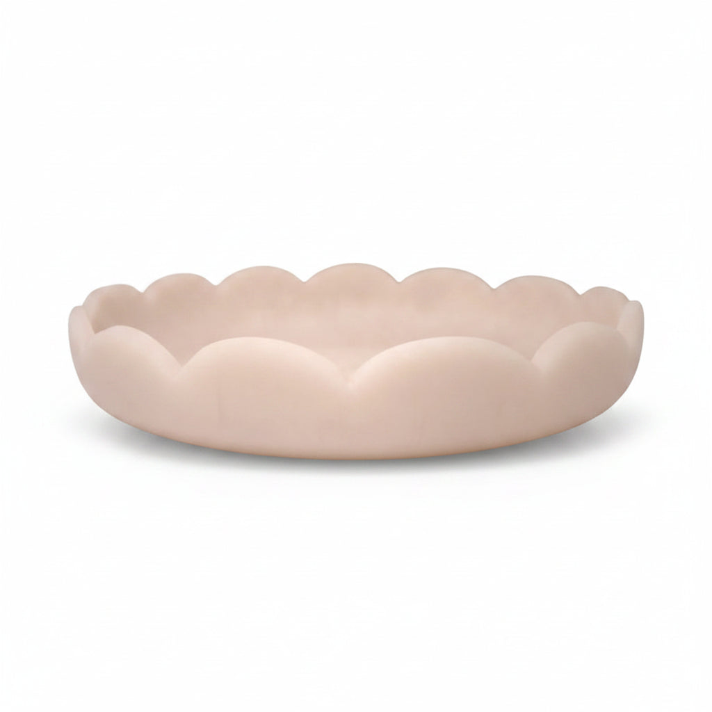 Scalloped Resin Blush Serving Large Tray
