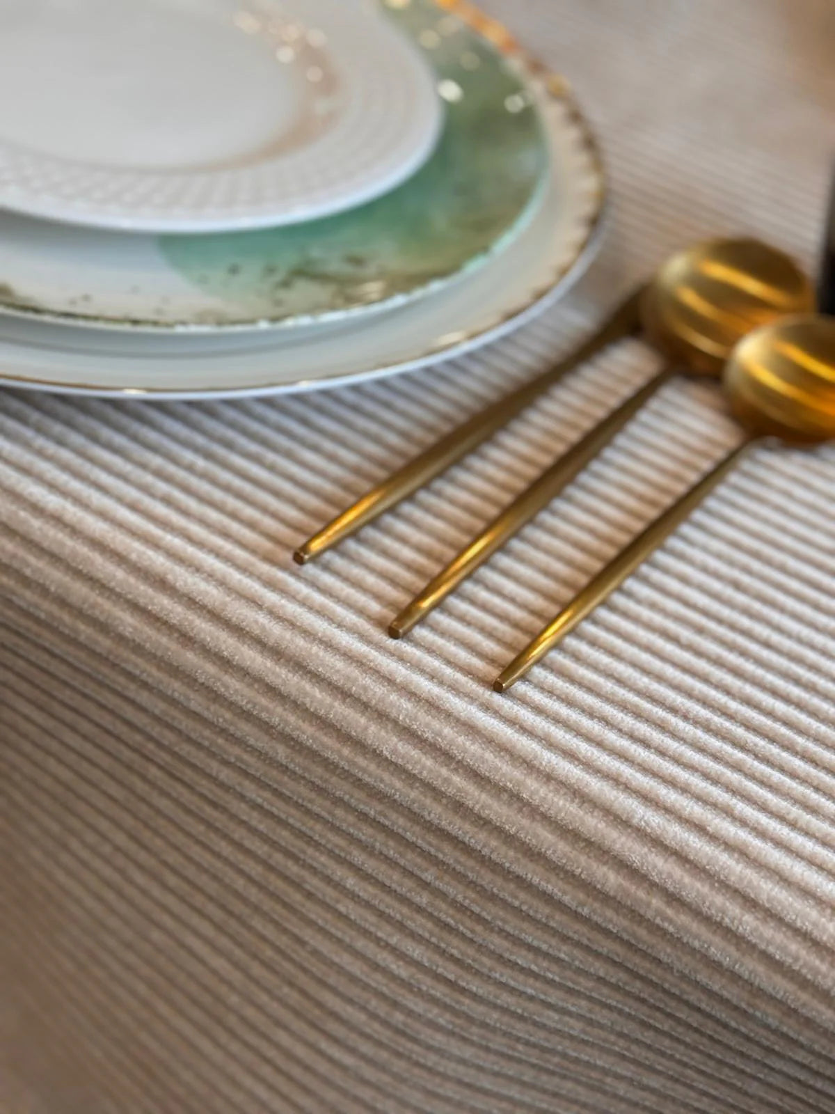 Adorn Your Table Velvet Ribbed Tablecloth - Thumbnail 5