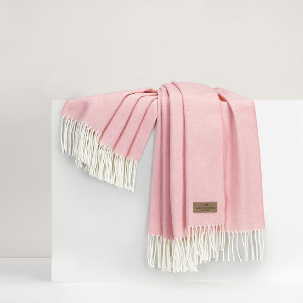 Lands Down Under Herringbone Throw- Blush