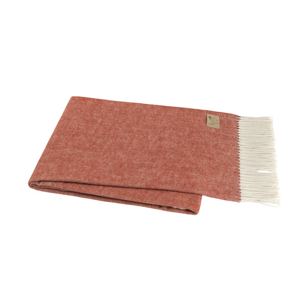 Italian Herringbone Throw- Spicy Orange