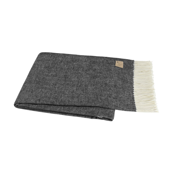 Lands Down Under Italian Herringbone Throw- Graphite