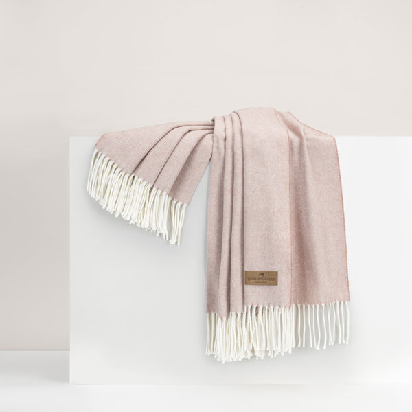 Lands Down Under Italian Herringbone Throw- Rose Quartz