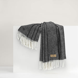 Lands Down Under Italian Herringbone Throw- Graphite