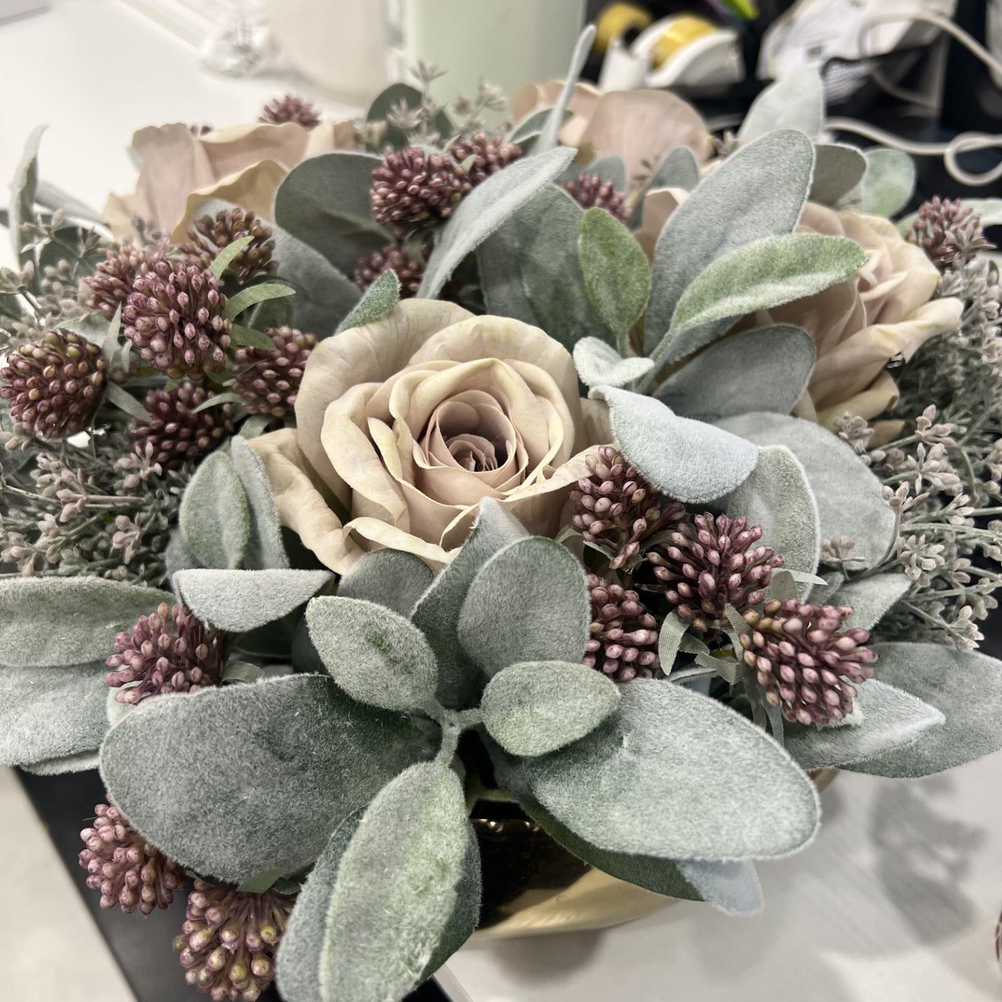 Flaura Frosted Greens/Roses