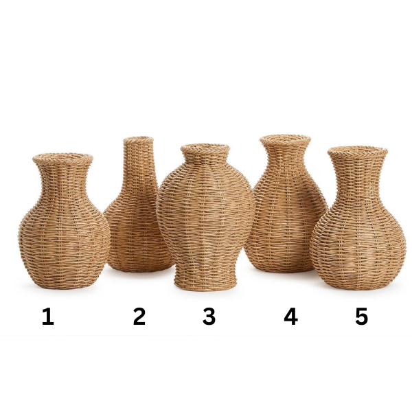 Natural Beauties Basket Weave Pattern Bud Vase