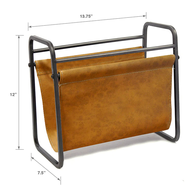 Becki Owens Classic Metal and Leather Magazine Holder