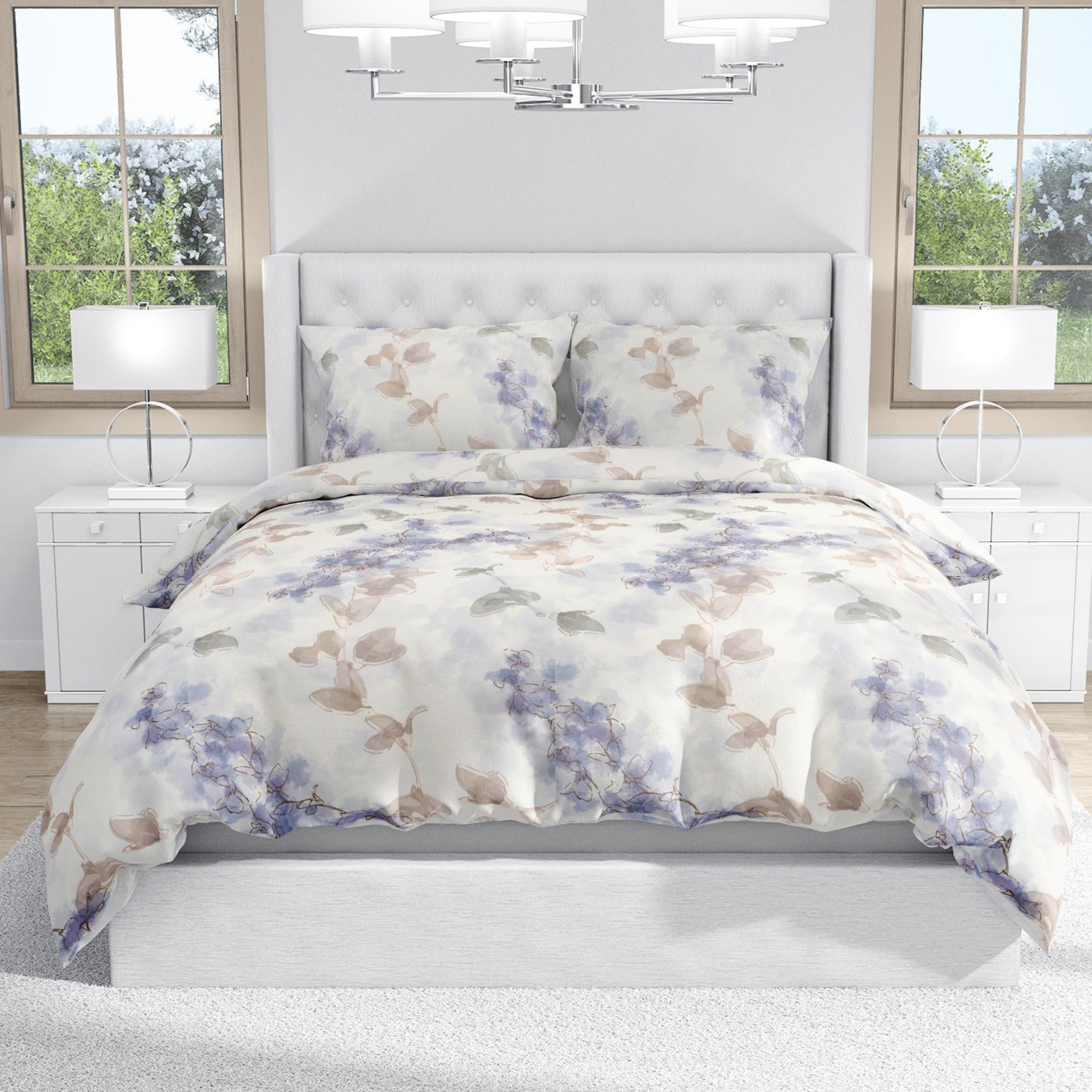 Watercolor Leaves Duvet Set