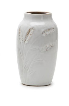 Floral Imprint Hand Crafted Ceramic Vase