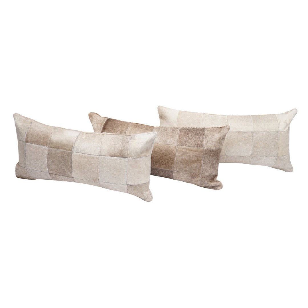 Champagne Patch Cowhide Pillow