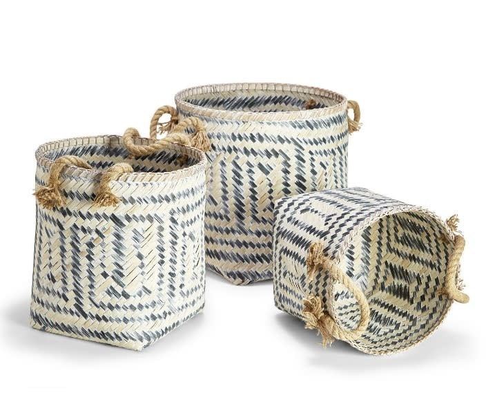 Perivilos Hand Crafted Baskets with Jute Rope Handles